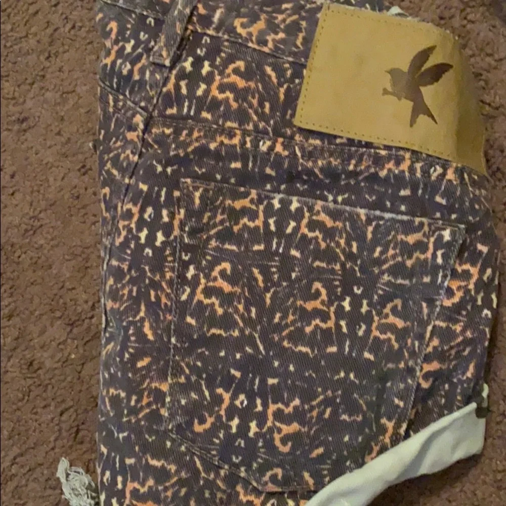 One Teaspoon Leopard Print Denim Shorts in Brown and Tan - Picture 4 of 6